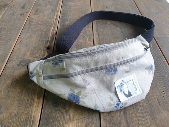 Nerka handmade i zero waste – szara kwiaty nerka handmade zero waste