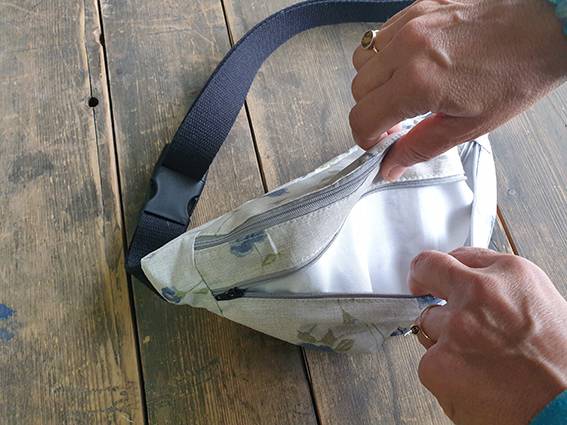 Nerka handmade i zero waste – szara kwiaty nerka handmade zero waste