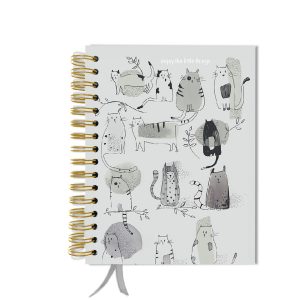 Bullet Journal – notesy w kropki – KOTKI MONO planer kalendarz personalizowany od dowolnego miesiąca BULLET JOURNAL